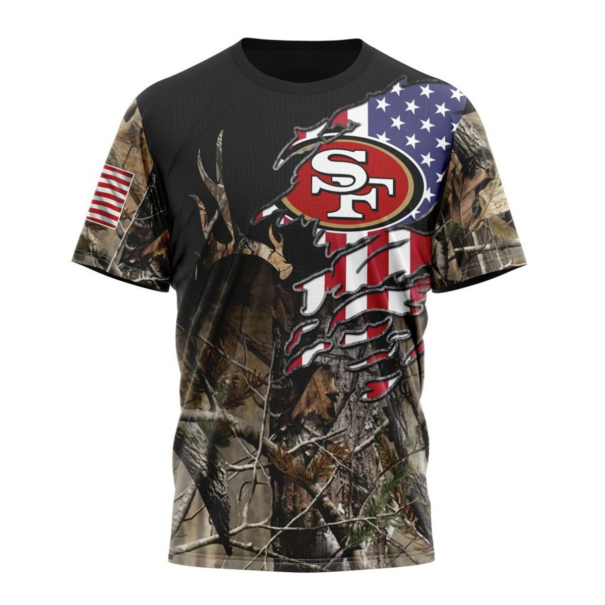 SAN FRANCISCO 49ERS 3D HOODIE CAMO REALTREE HUNTING