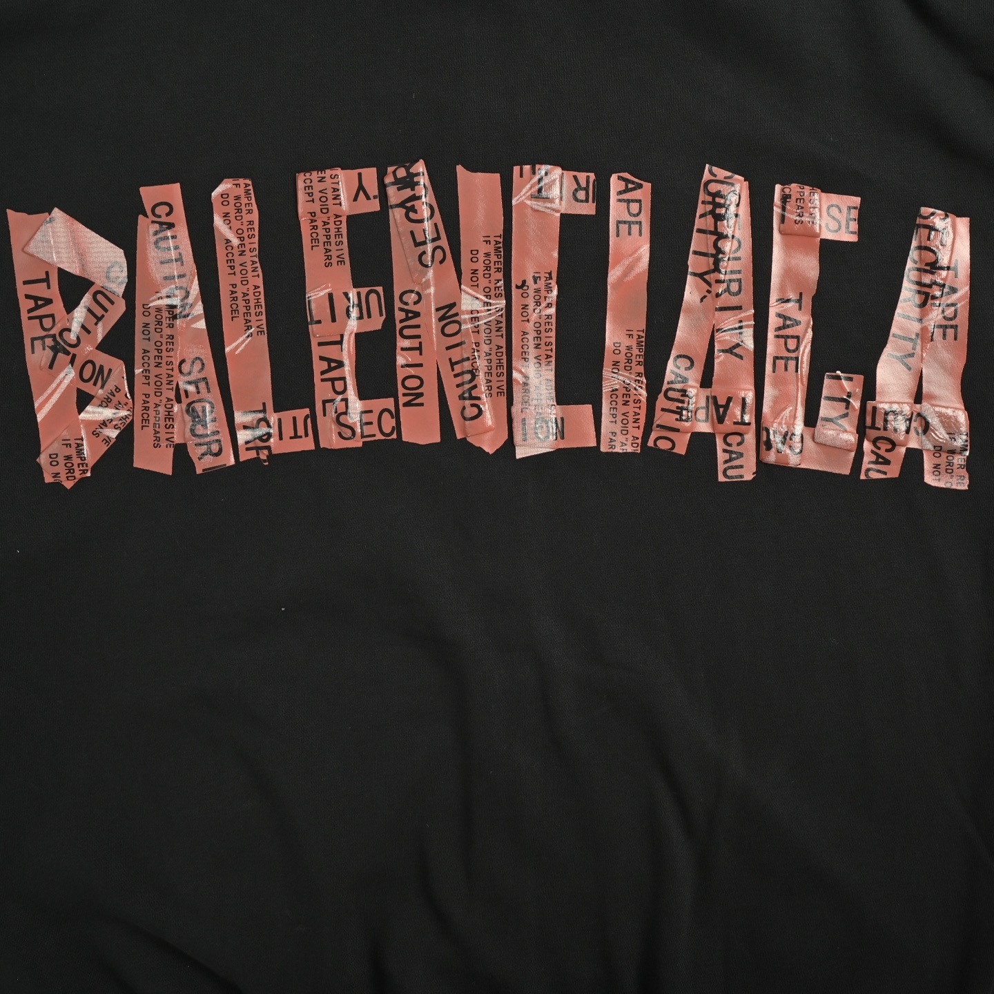 Balenciaga 25Fw red masking tape zip-up hooded jacket