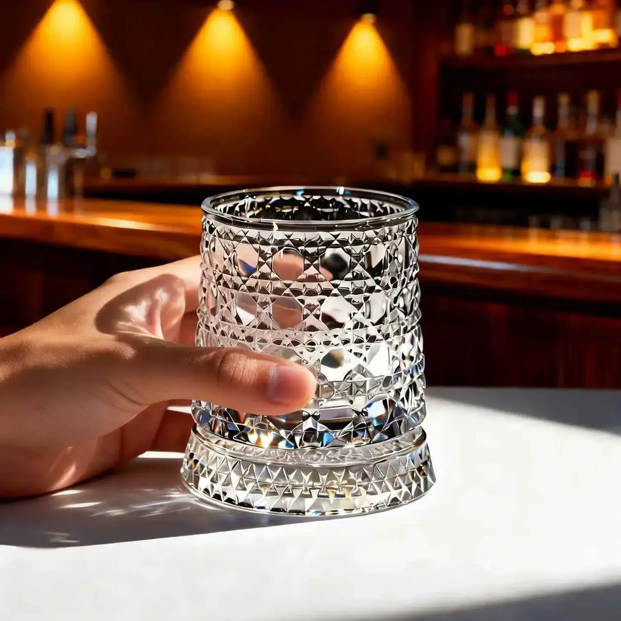 Luxury 360° Stress Relief Spinning Crystal Glass