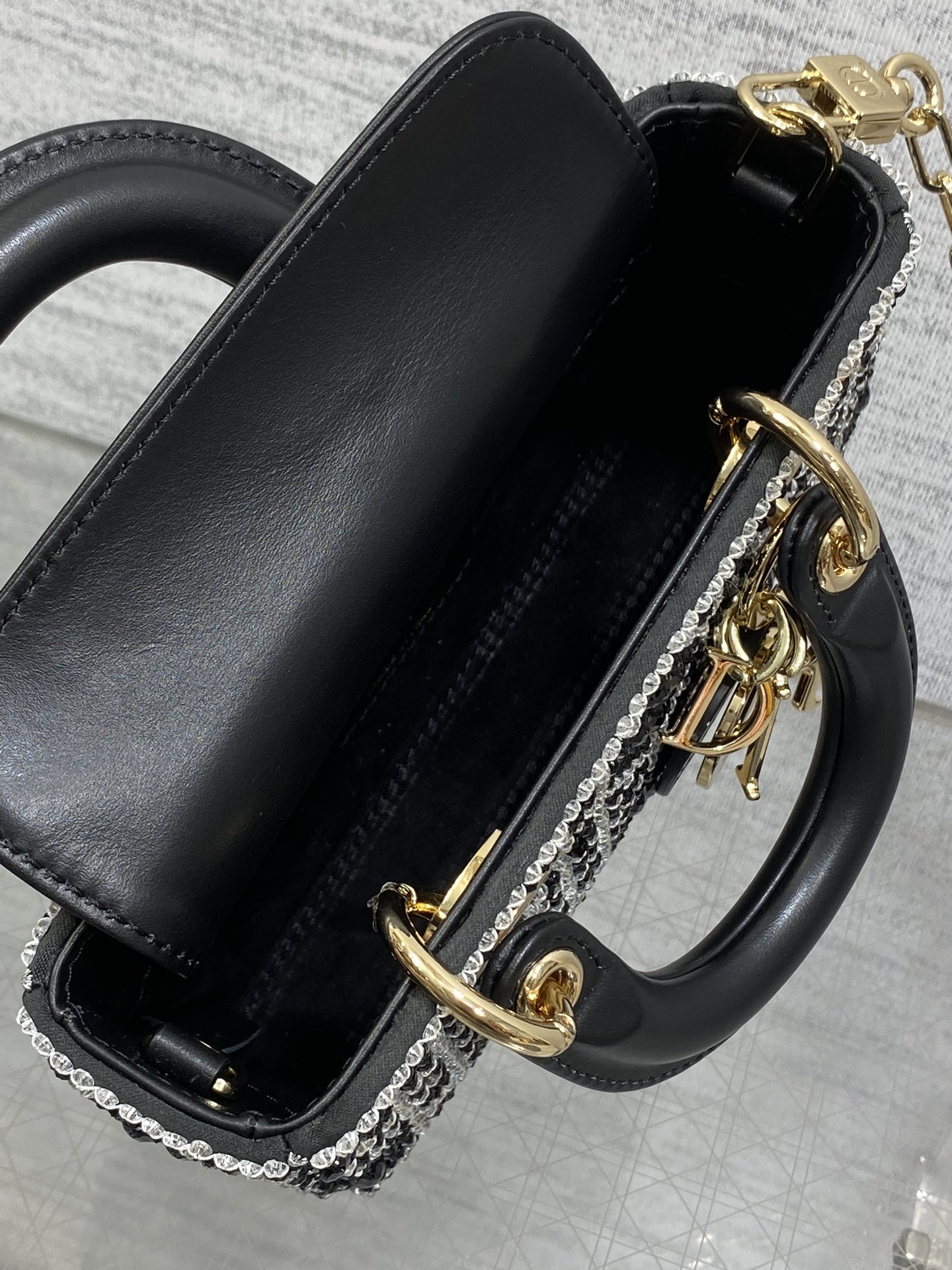 Dior Lady Limited Edition Heavy Beads Horizontal Version Princess Diana Bag