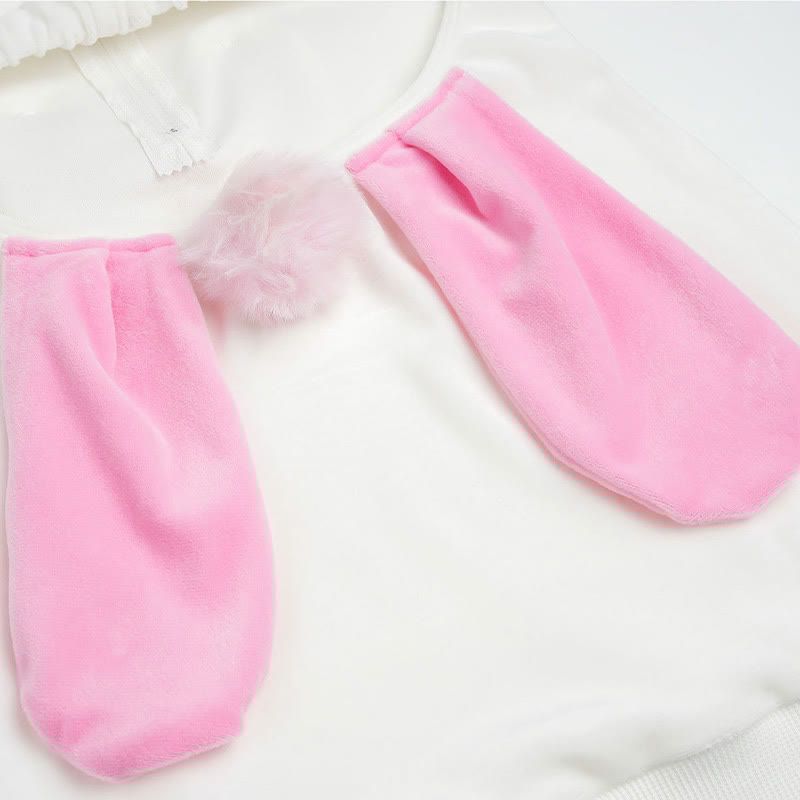 Cartoon Bunny Ears Zipper Backless Lingerie Dress