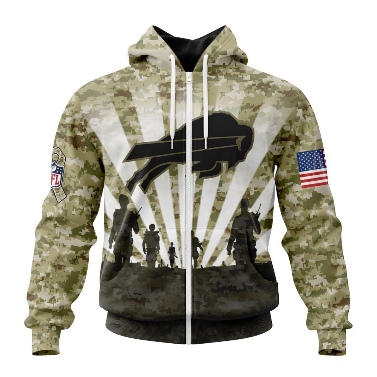 BUFFALO BILLS 3D HOODIE HONOR VETERANS