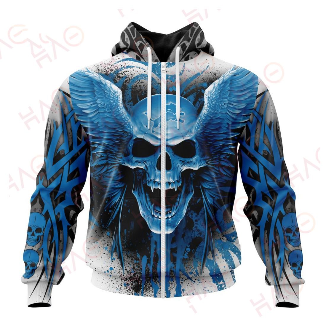 DETROIT LIONS 3D HOODIE SKULL ART