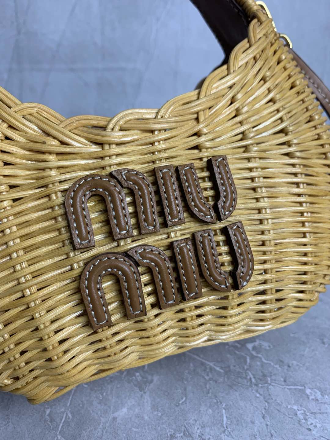 Miu Miu Summer Countryside Holiday Style Braided Basket Bag 5BC125