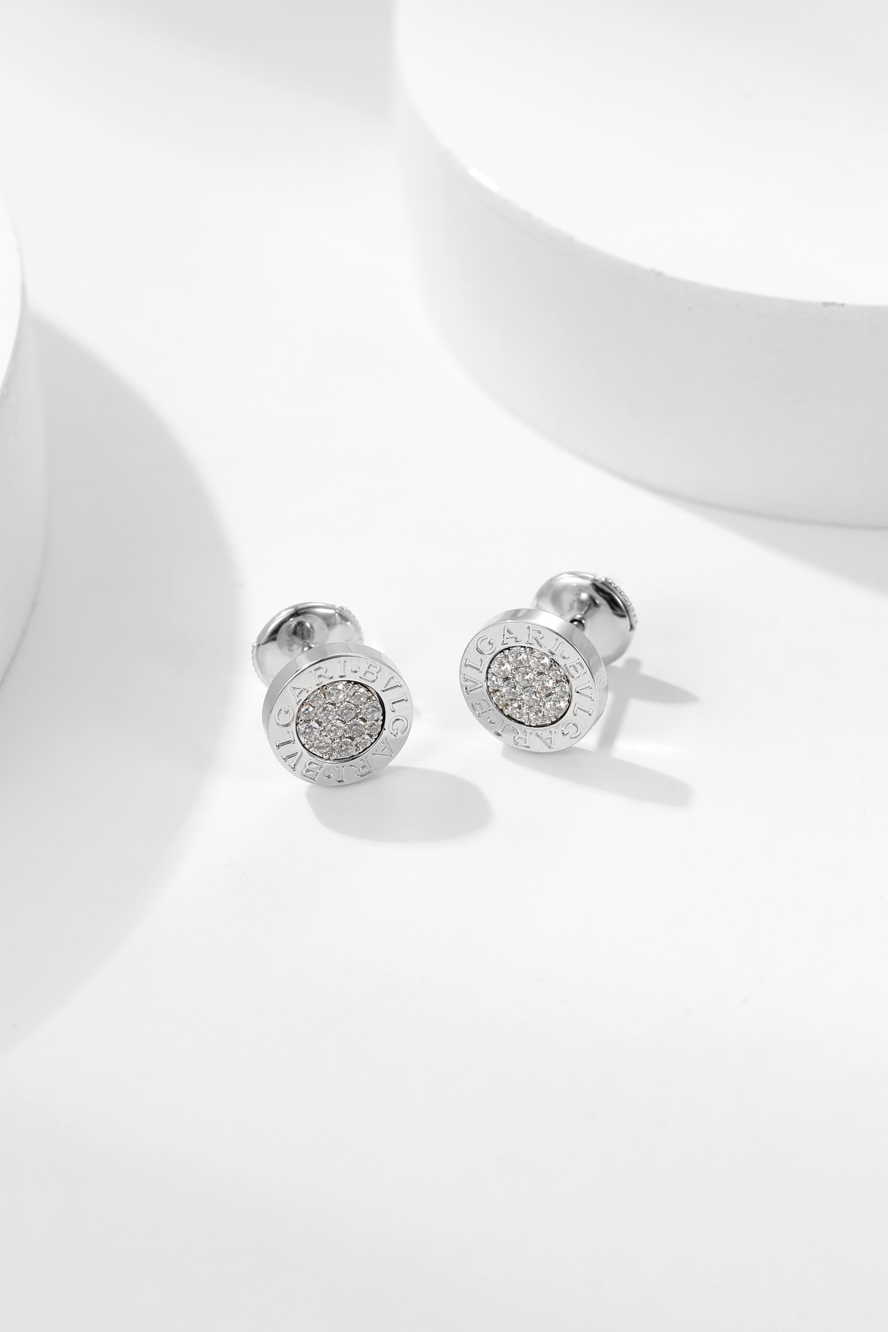 Bulgari Full Diamond Disc Earrings