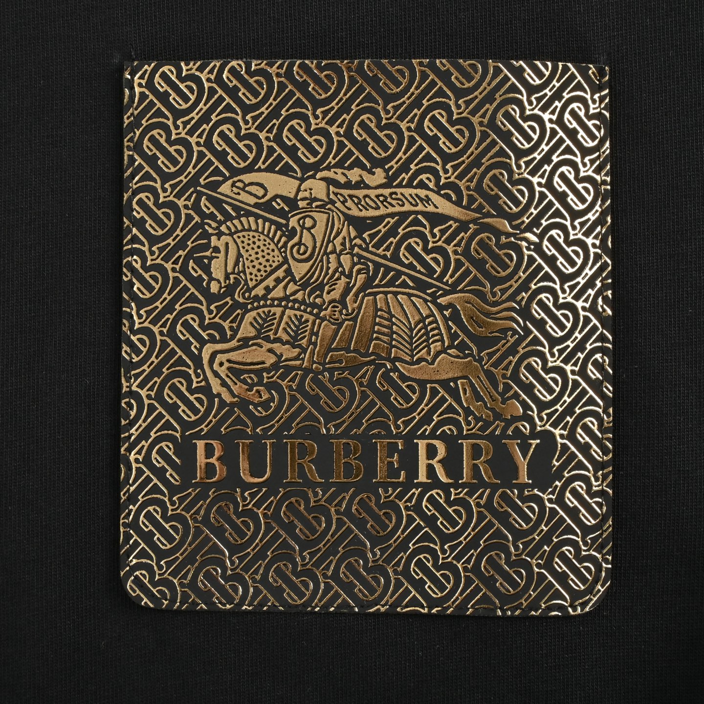 Burberry 25ss gold-edged warhorse leather label pocket short sleeve