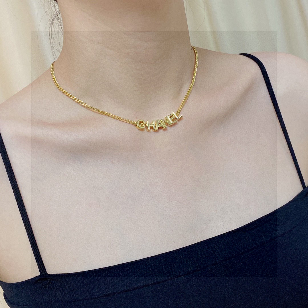 Chanel's latest letter gold necklace