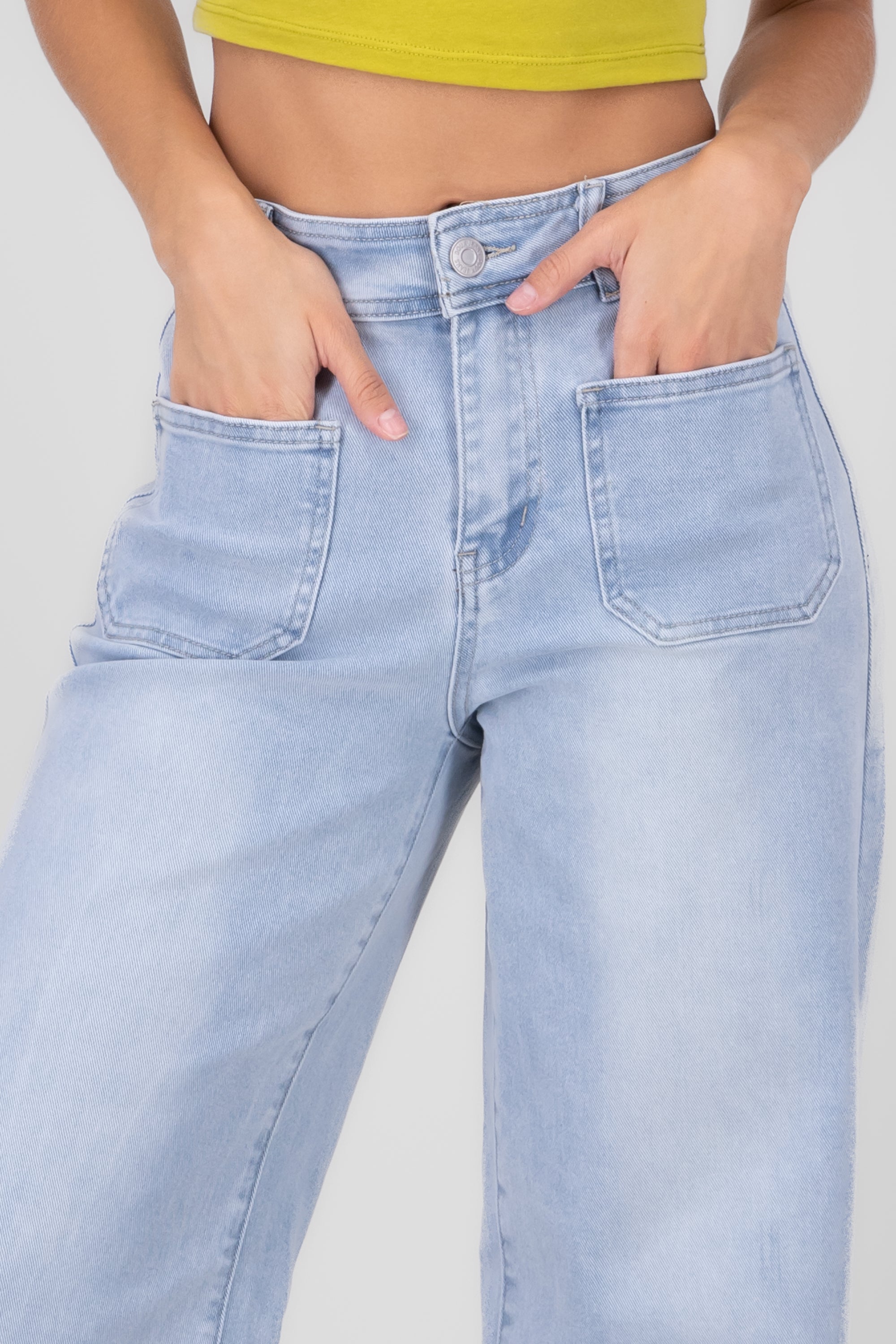 Straight High Waist Jeans With Slits