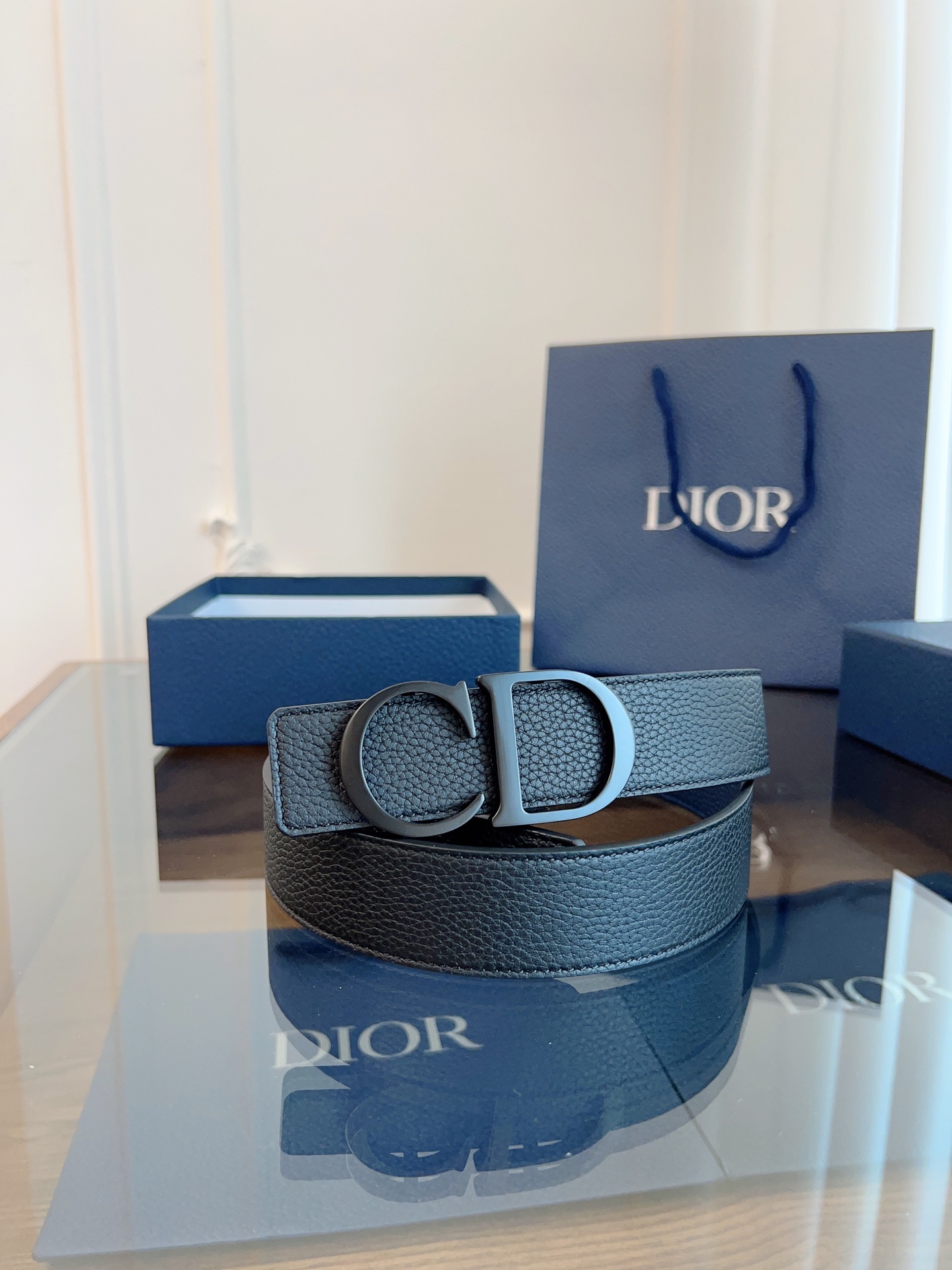 Dior double-sided leather belt 3.5CM wide