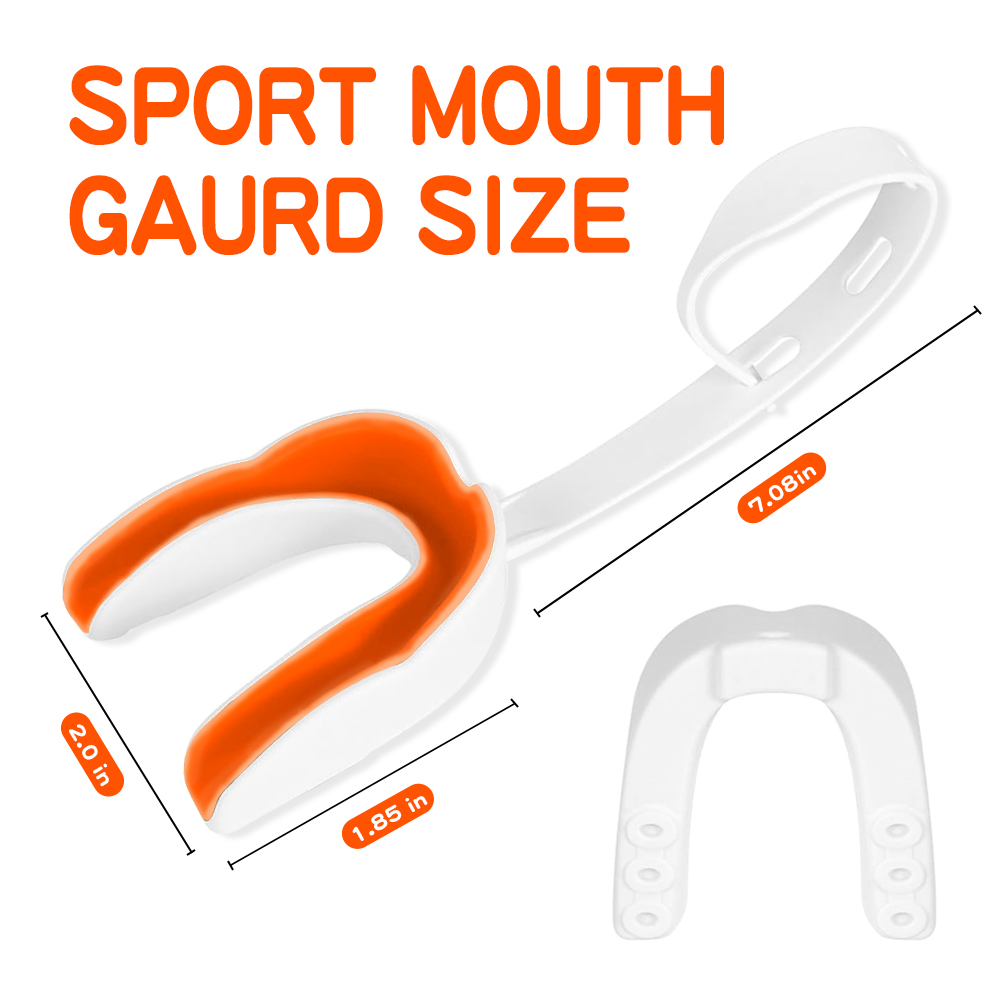 2 Pack Youth Football Mouth Guard Orange&Pink