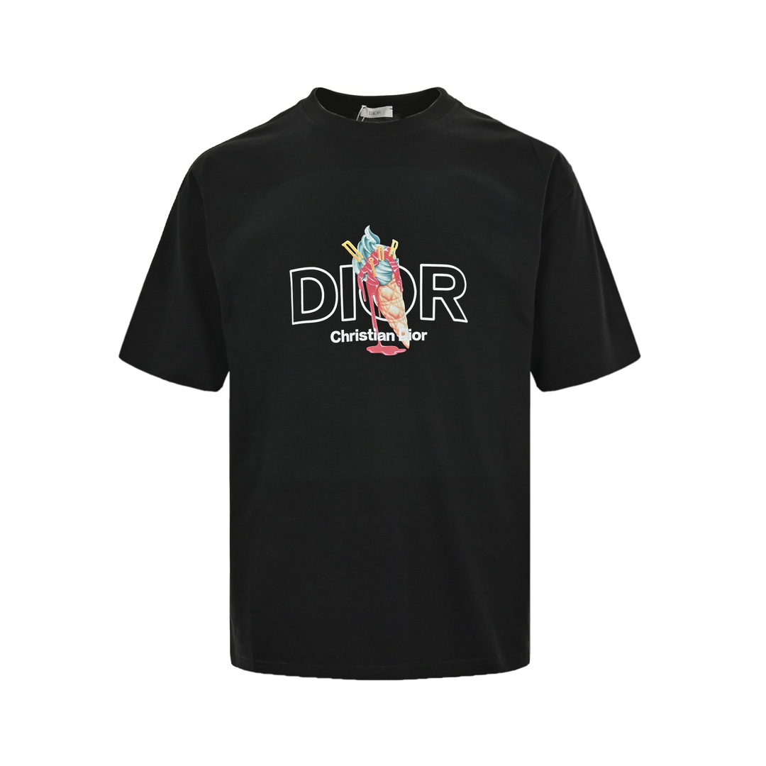 Dior 24ss ice cream cone print short sleeves
