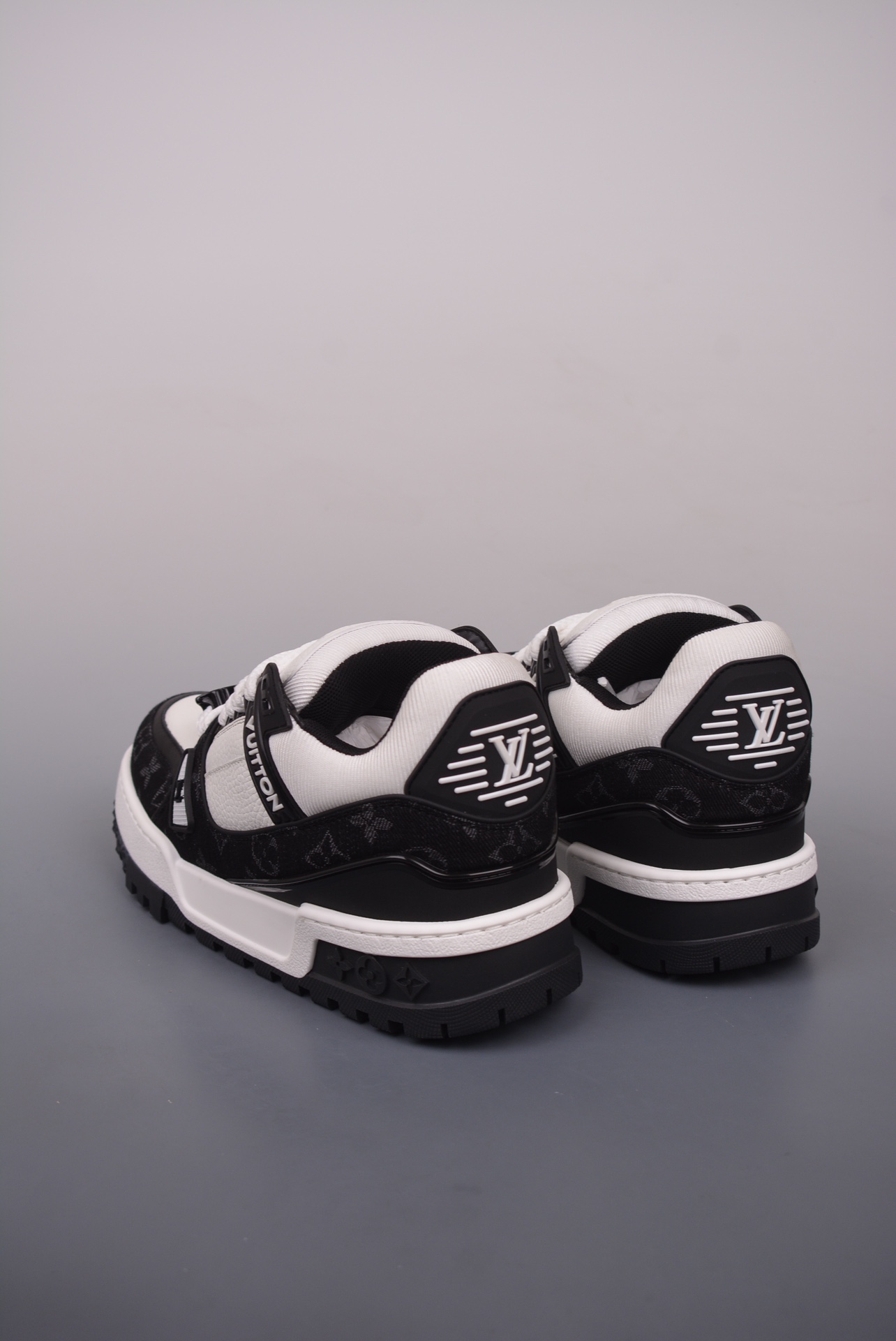 Louis Vuitton Trainer Maxi Low Sneaker Black and White