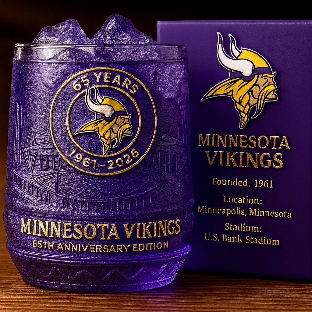 Minnesota Vikings 65th Anniversary Rocks Glass