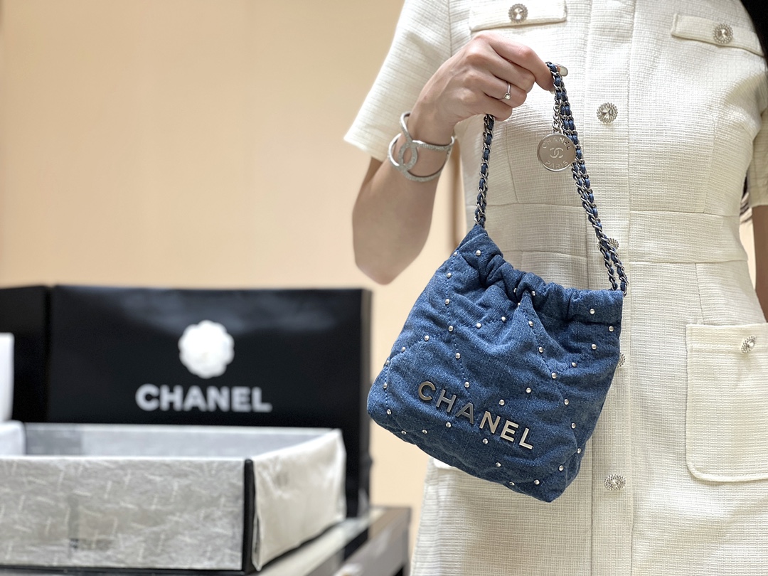 Chanel 24S Spring/Summer Collection Rivet Mini Denim Handbag AS3980 00118