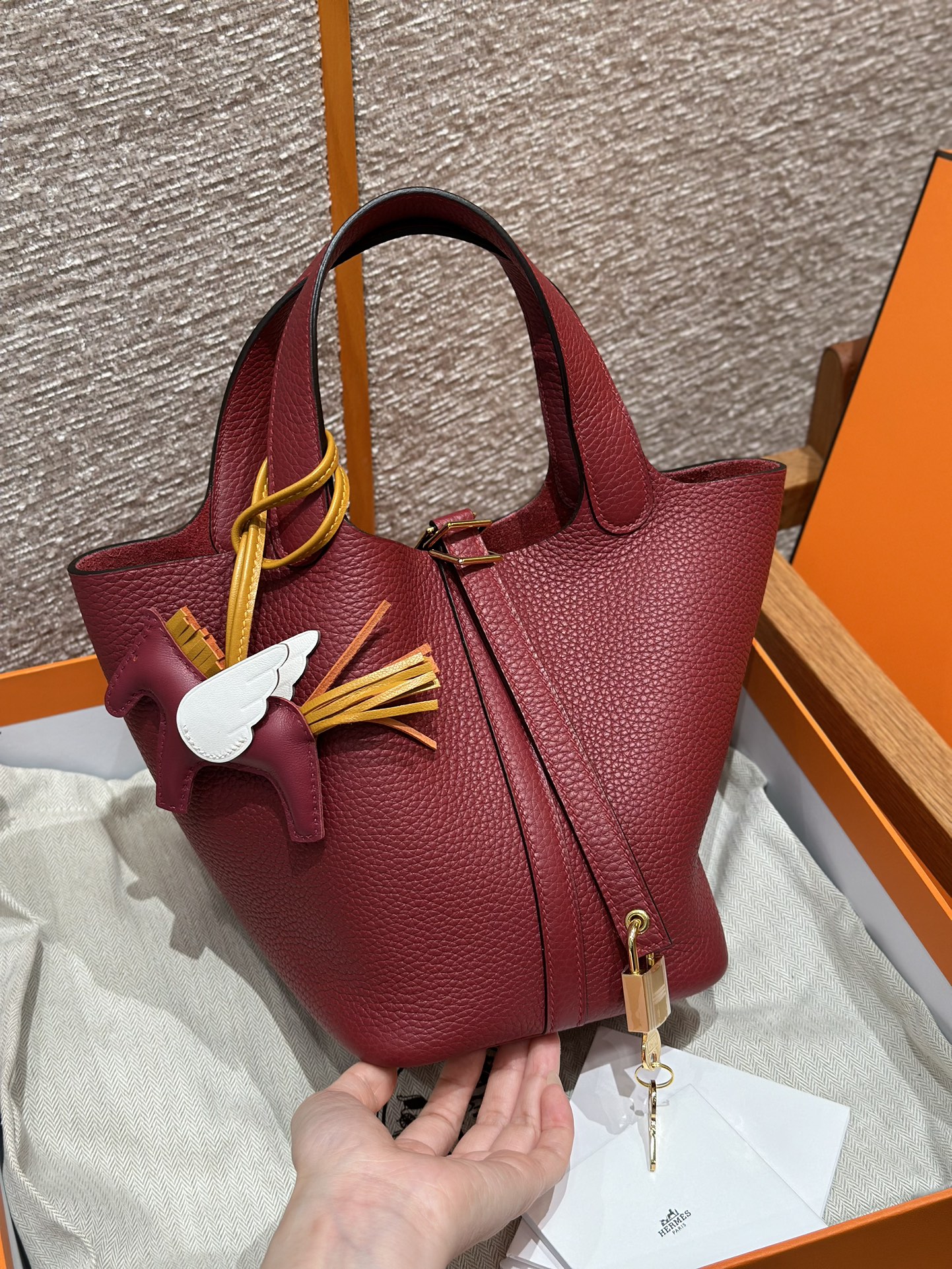 Hermès Picotin lo K1Rouge grenat handbag (handmade to order)
