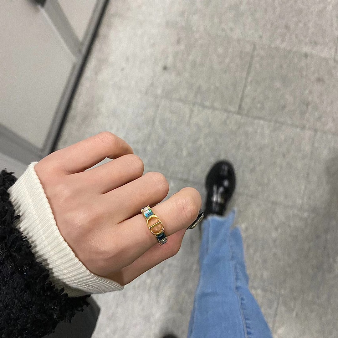 Dior Alphabet Square Diamond Ring