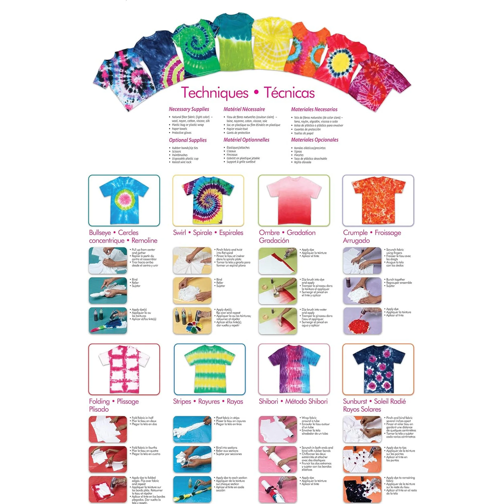 TULIP 70 Piece One-Step Tie-Dye Kit Super Big, 12 Colors