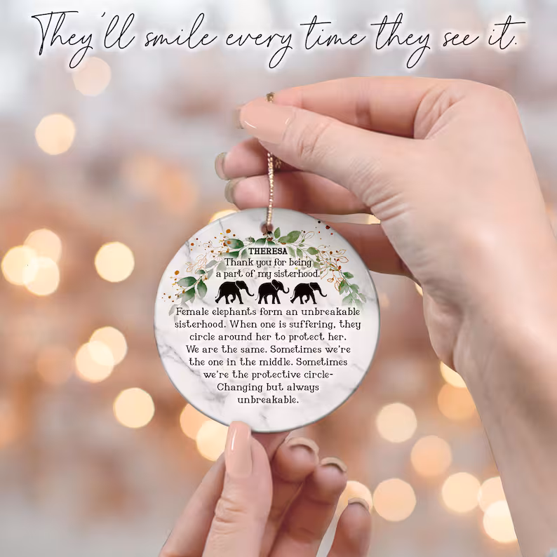 Elephant Friendship Ornament,Friend Ornament