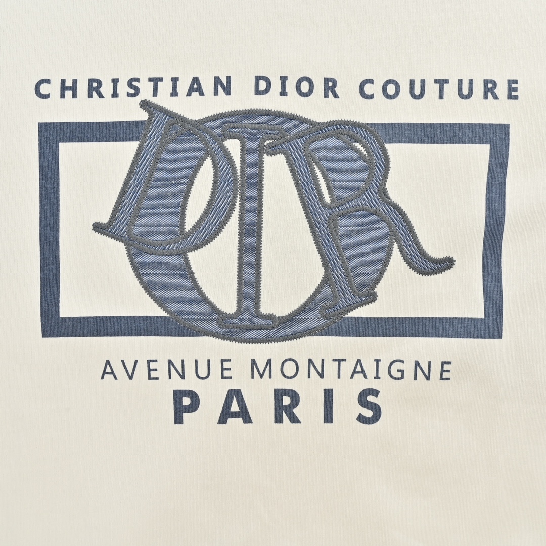 Dior 24ss patch embroidered lettering short sleeve
