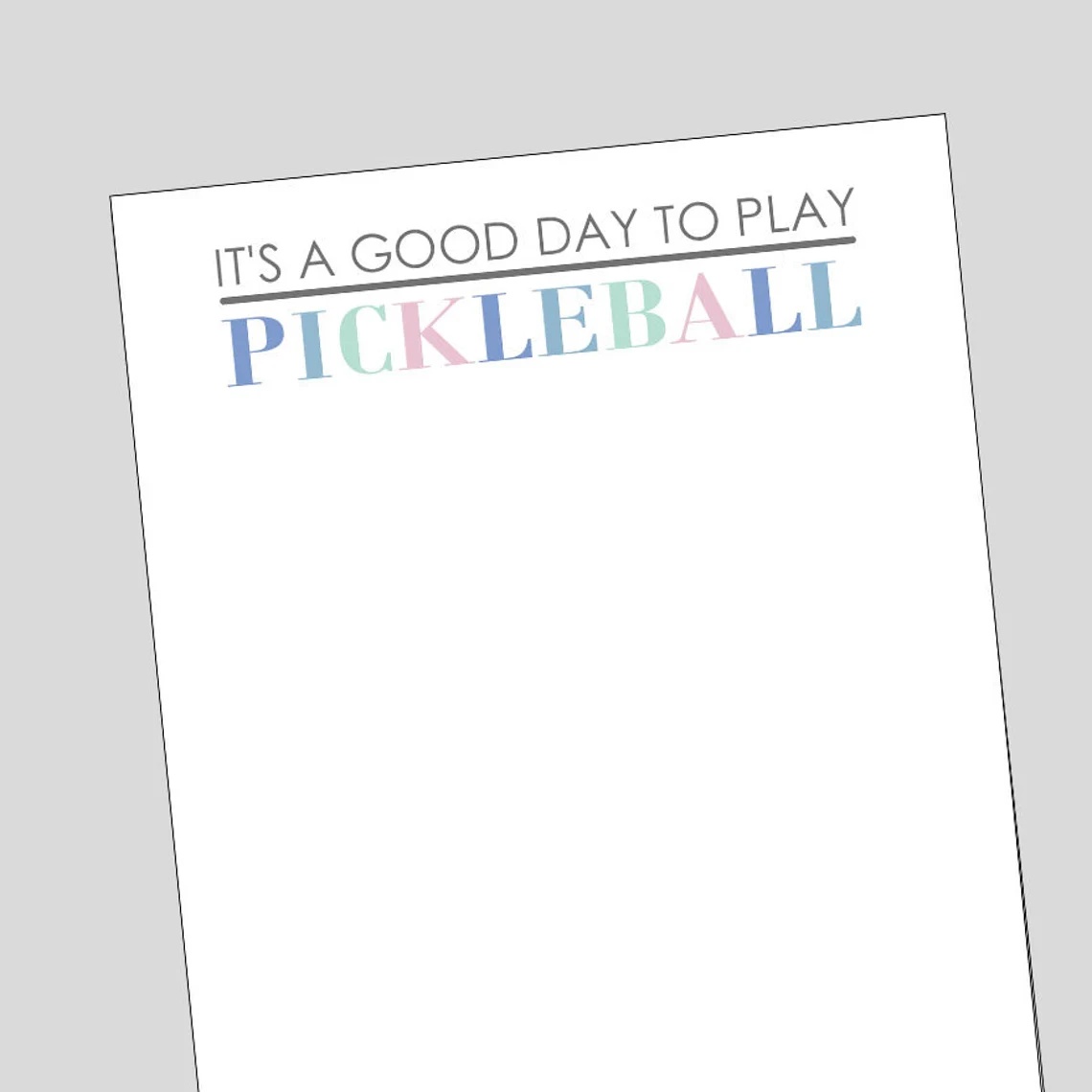 Pickleball Notepad-