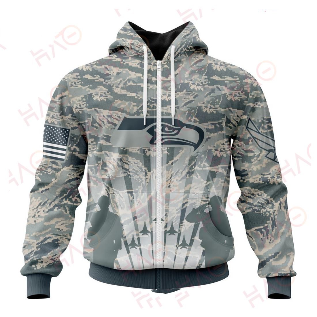 SEATTLE SEAHAWKS 3D HOODIE US AIR FORCE