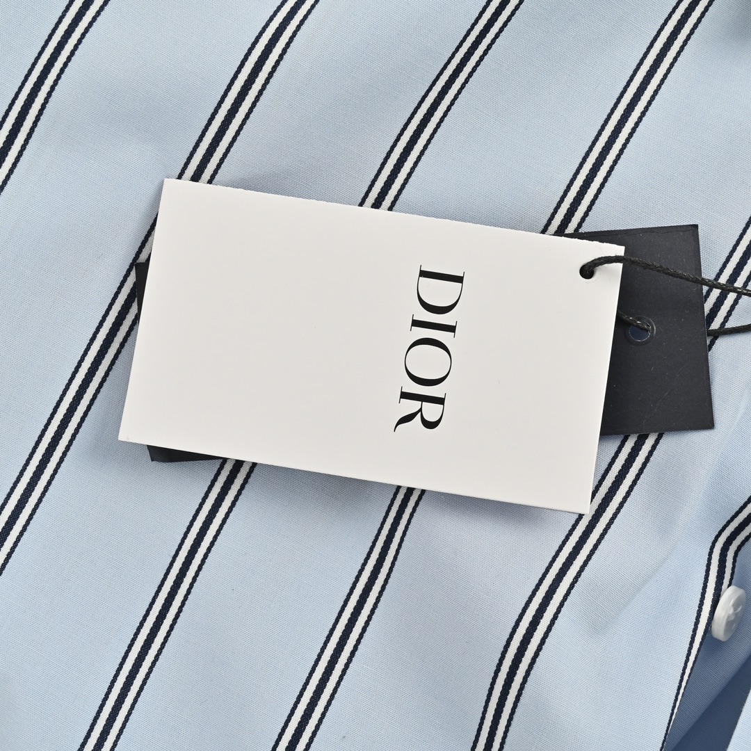 Dior 24Fw pocket embroidered striped shirt