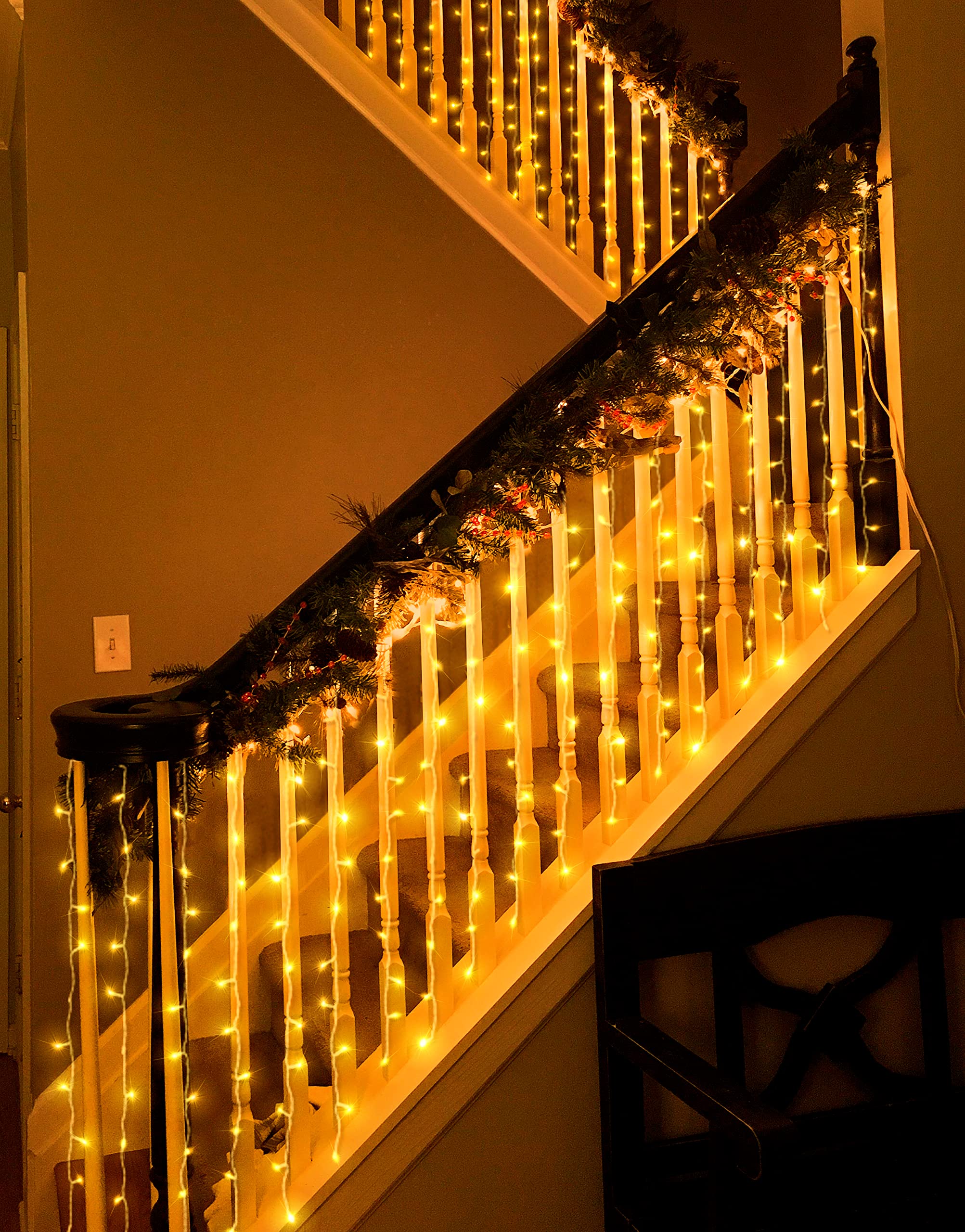 🔥ON SALE🔥32.8FT Curtain String Lights with 8 Modes