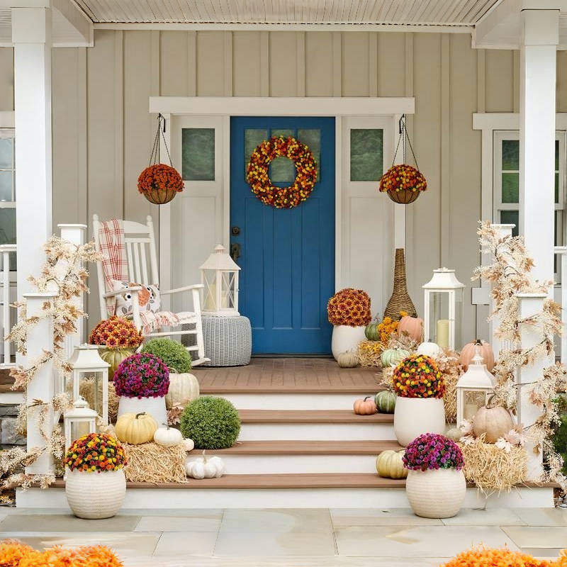 🏆Flash Sale⚡Artificial Faux Mum Wreath 22