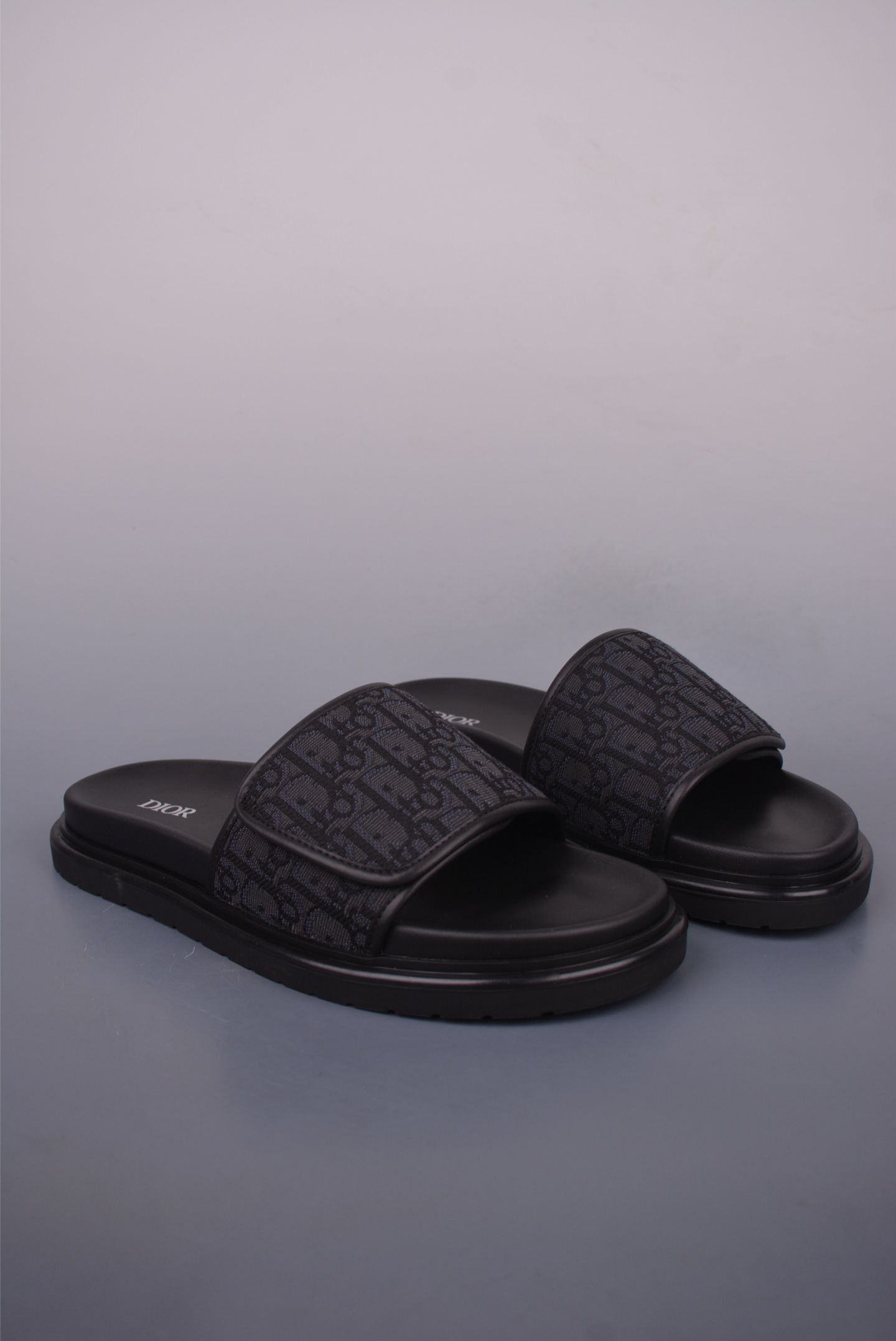 Dior New H-Town Series Oblique Velcro Platform Slippers 61625L1111