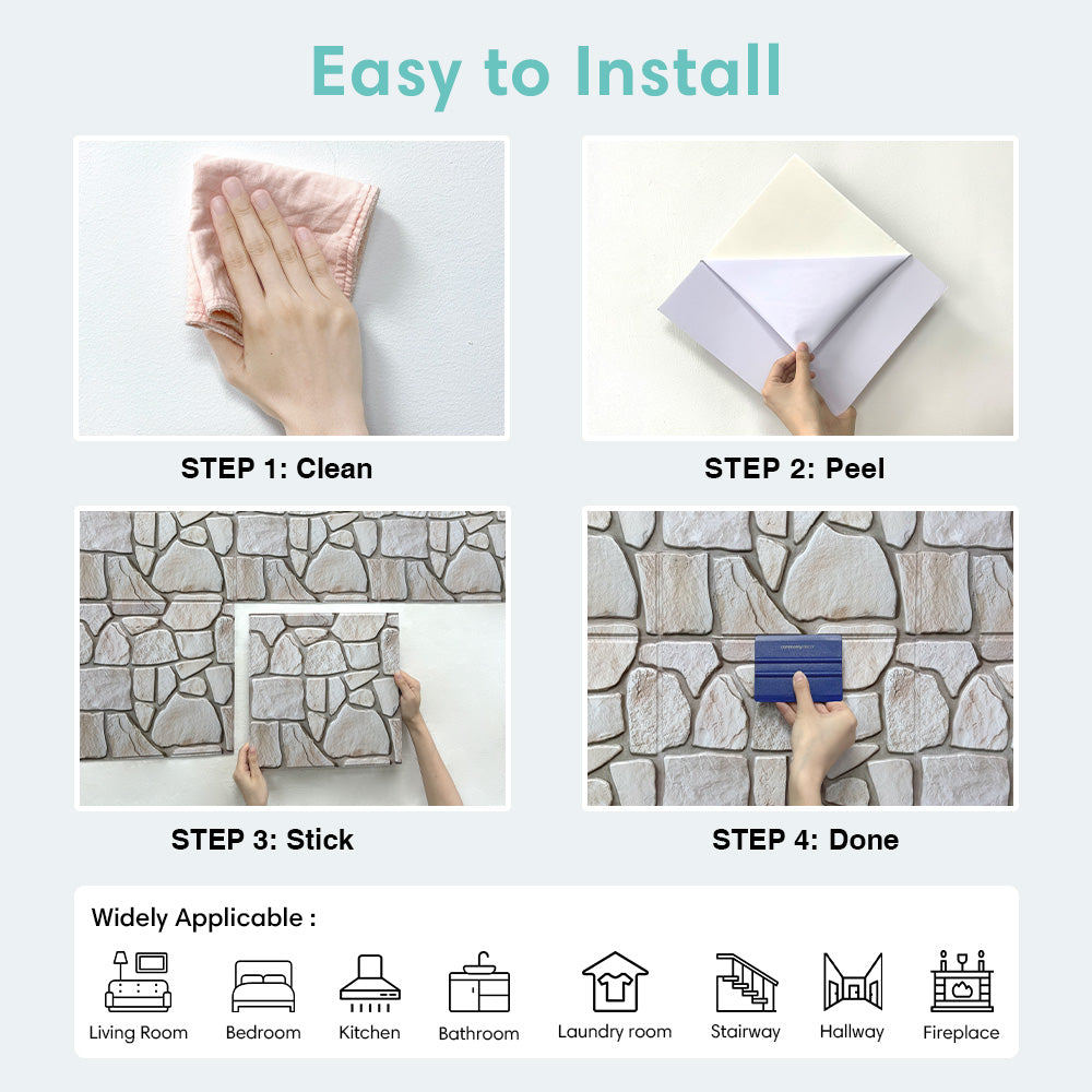 3D Sierra Sand Limestone Peel and Stick Wall Tile