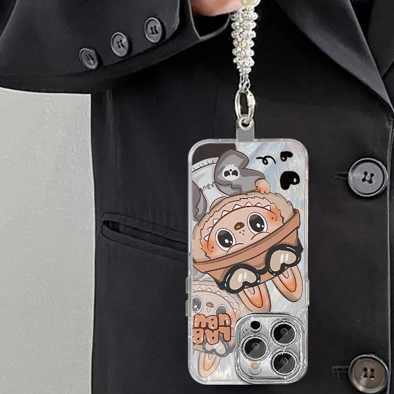 Cute cartoon labubu phone case for iPhone
