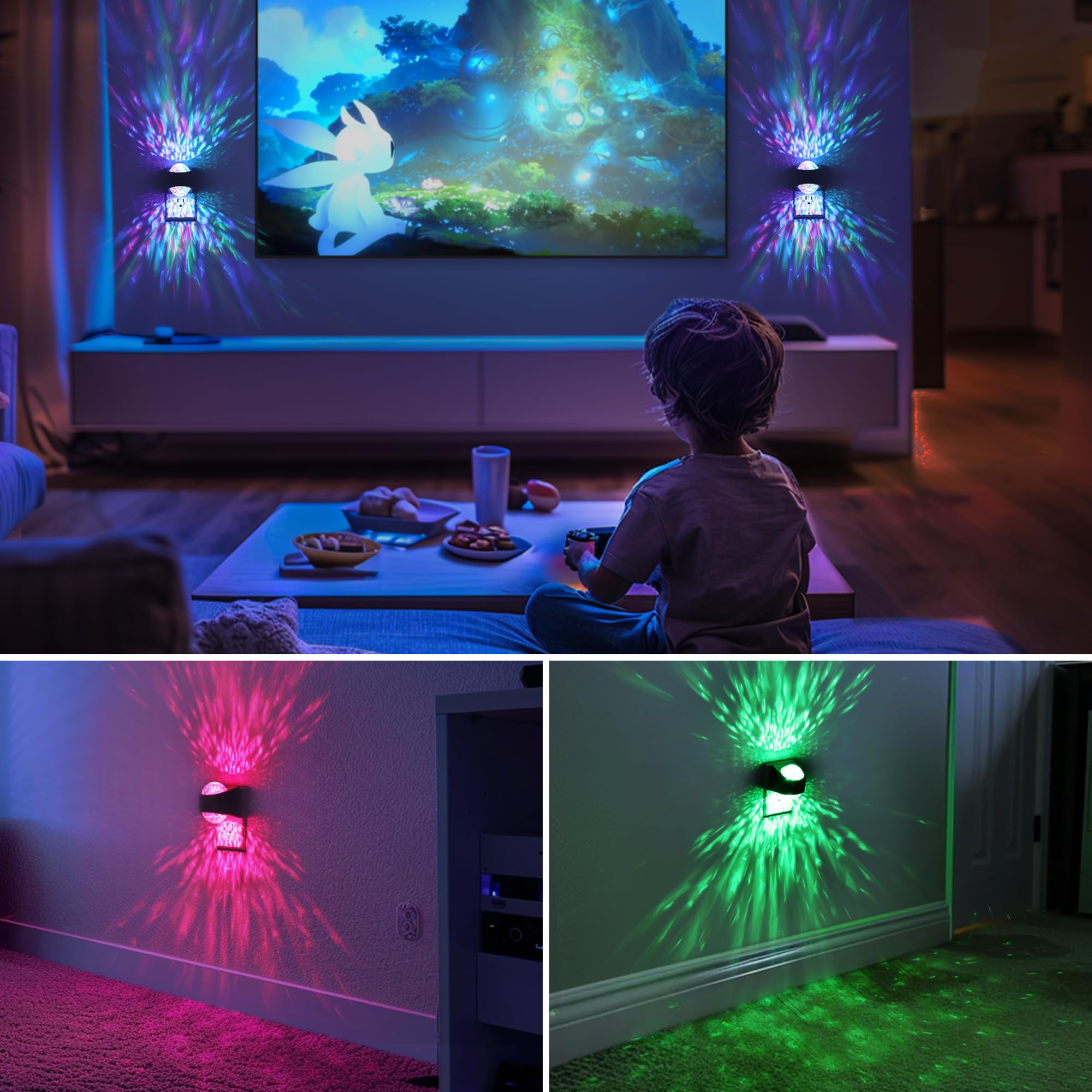 9-Color RGB LED Galaxy Star Night Light Plug into Wall Color Changing Night Light