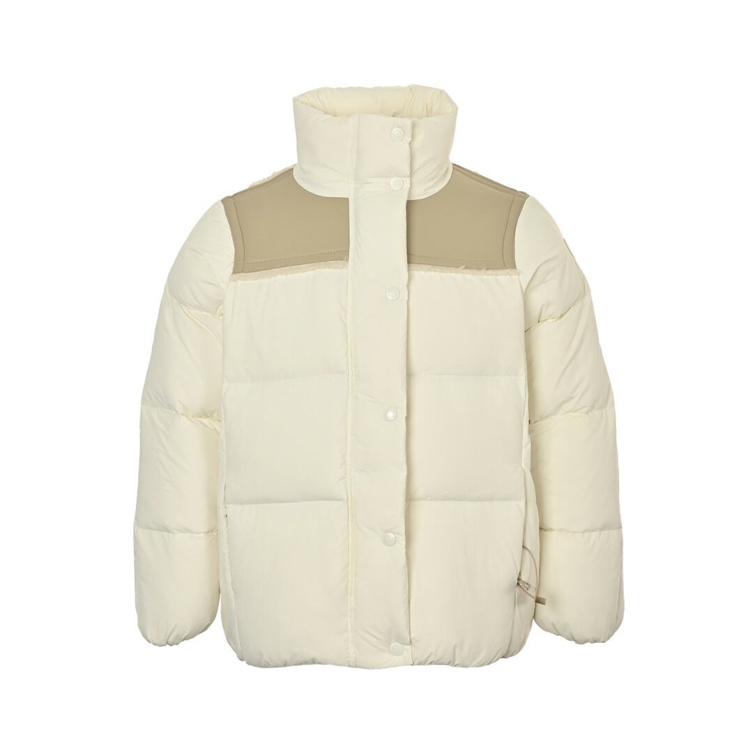 Moncler sheepskin patchwork down jacket
