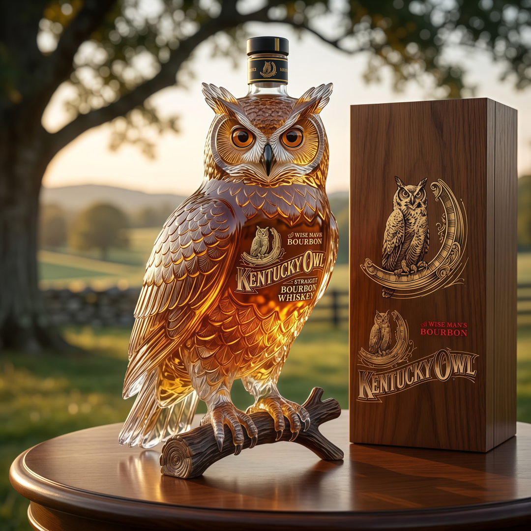 🦉 Kentucky Owl 3D Sculptural Owl Bottle