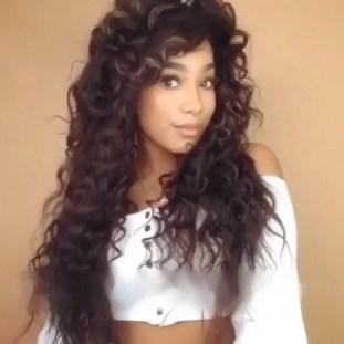 Luna A33 Black Women Cropped Long Curly Hair Wig