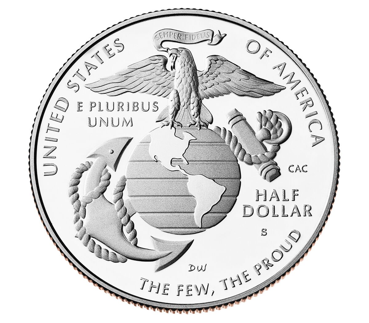 2025 P U.S. Marine Corps USMC 250th Anniversary Commemorative Half Dollar, First Strike PCGS MS70