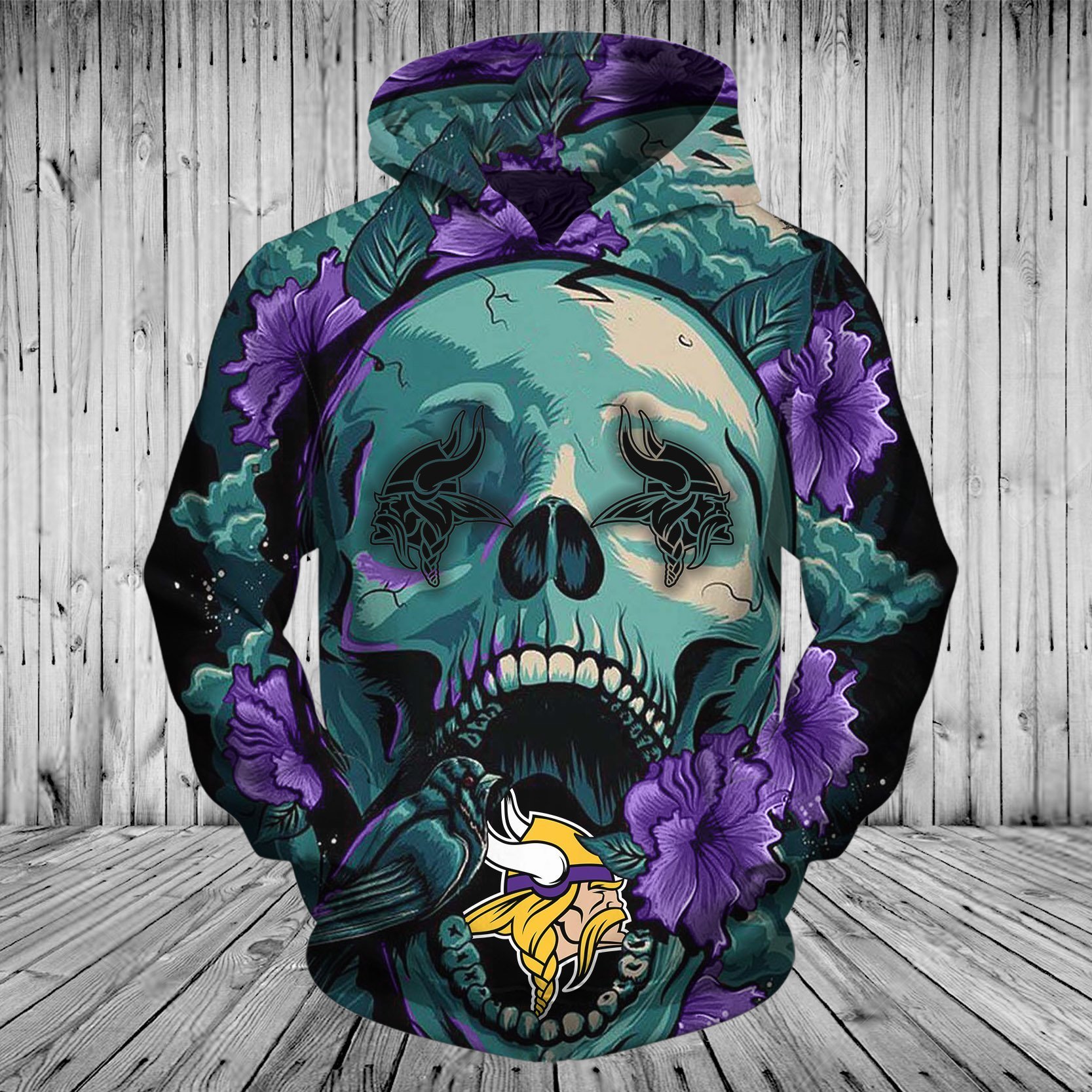 VIKINGS HOODIE 3D FLOWER 21