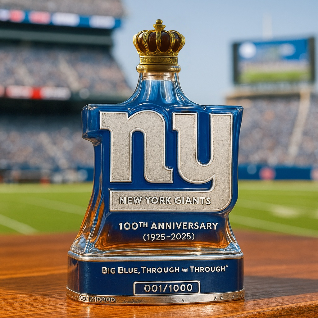 Big Blue Legacy 100th Anniversary Edition Whiskey Bottle
