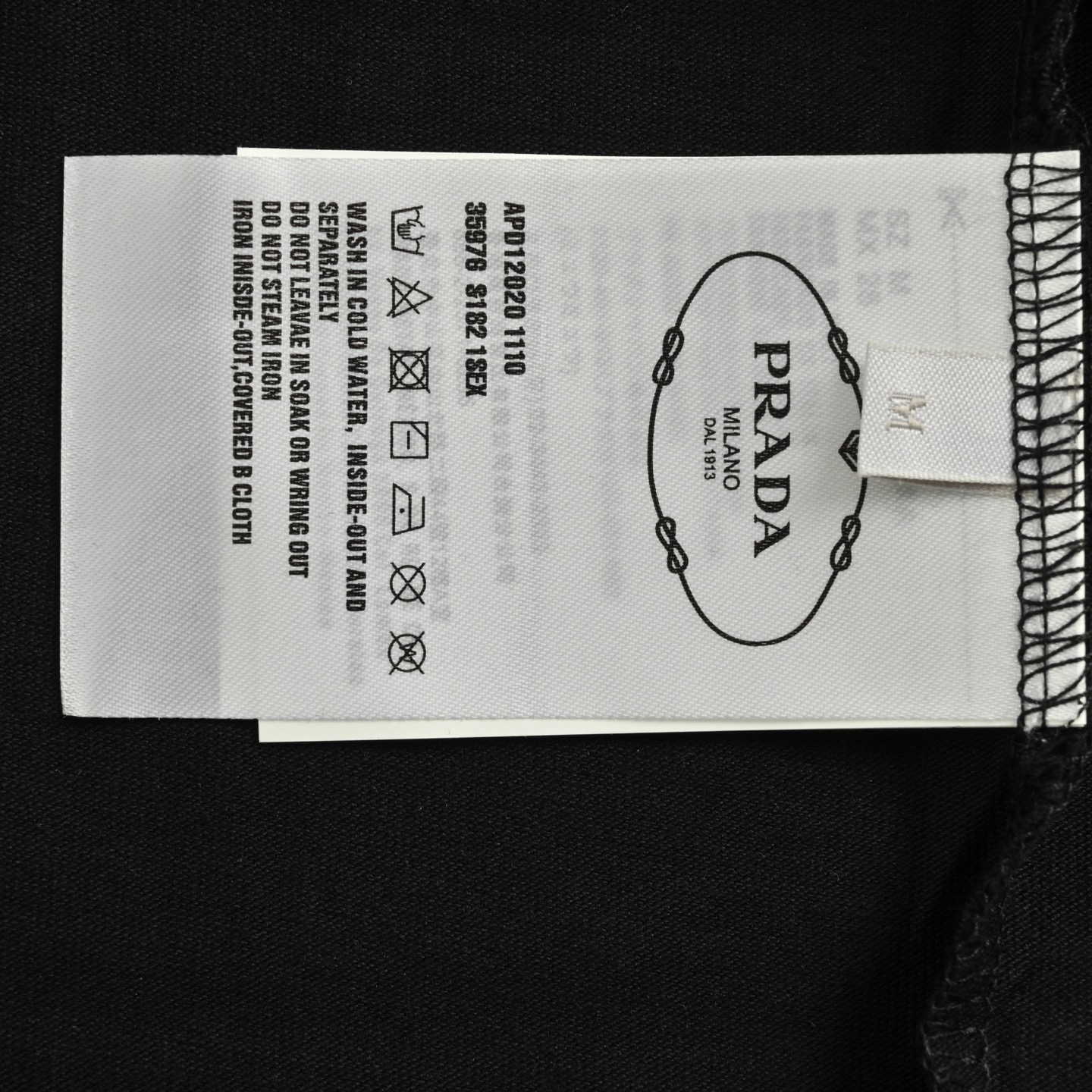 Prada 25Fw triangle logo long-sleeved T-shirt