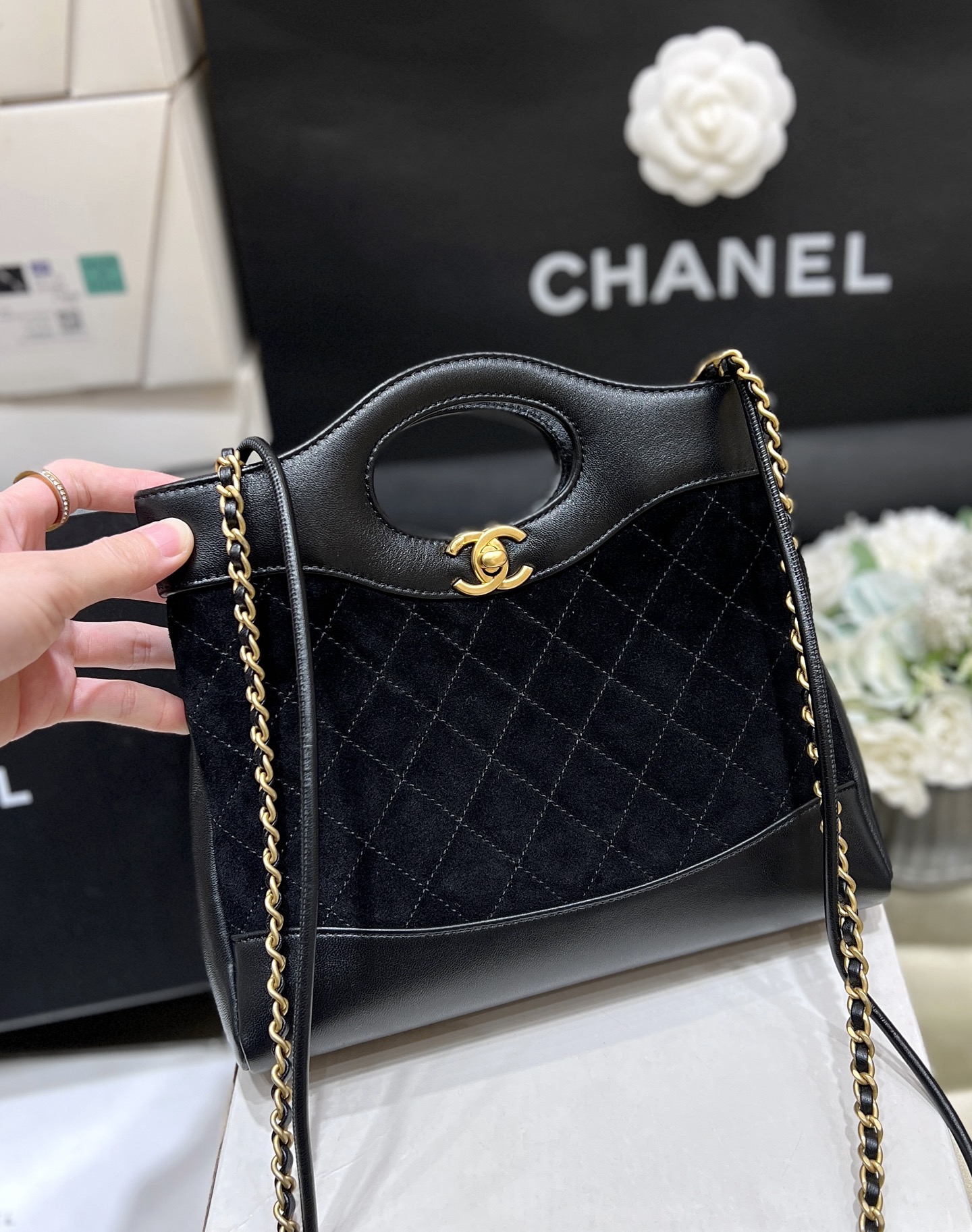 Chanel 25P Spring/Summer Preview Collection mini 31 suede Bag AS4133 00128