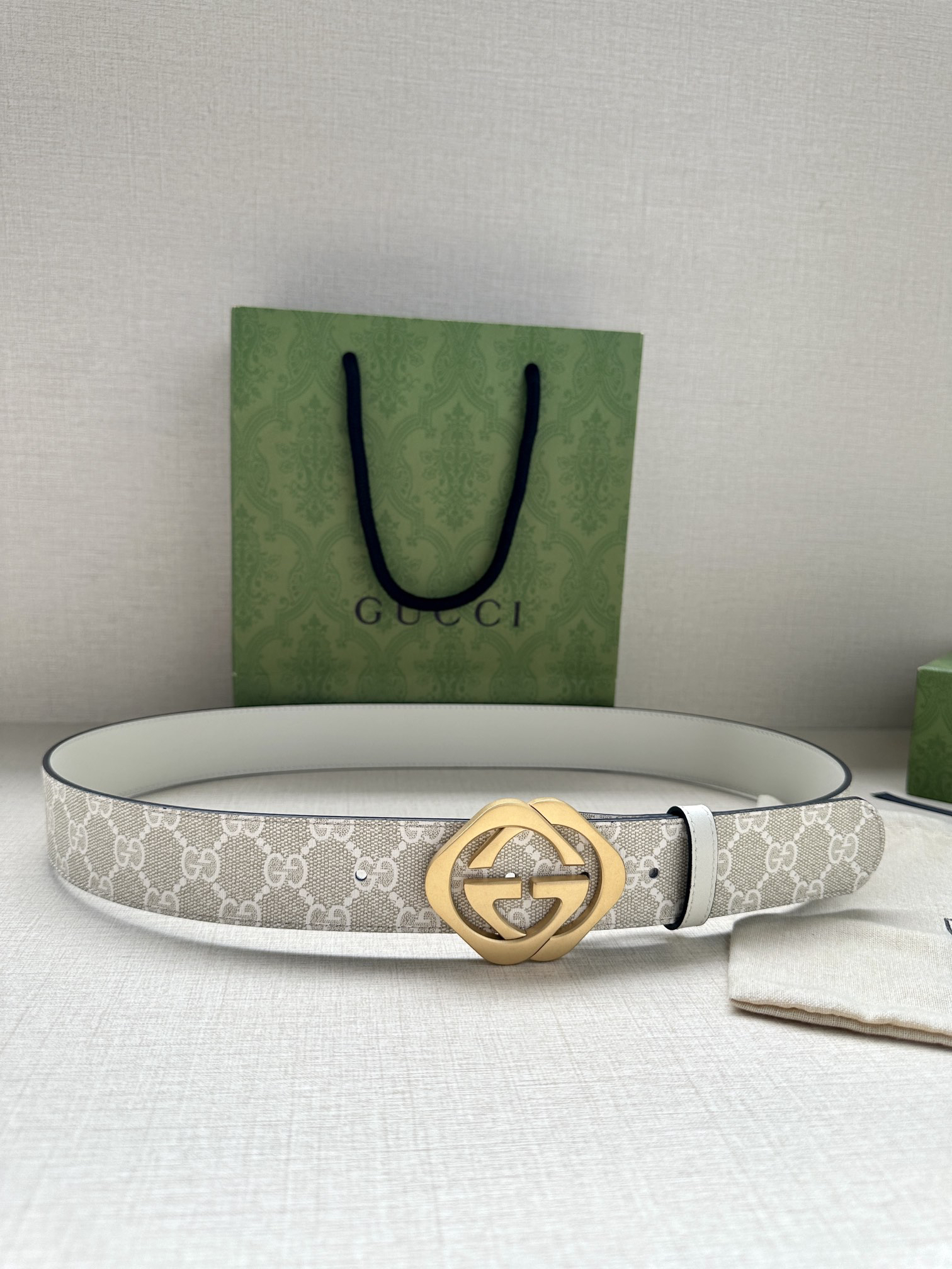 Gucci Marmont printed leather belt 3.8cm wide