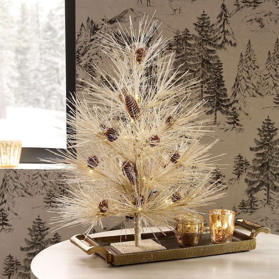 🔥CHRISTMAS ON SALE🔥Lit Tinsel Pinecone Tree