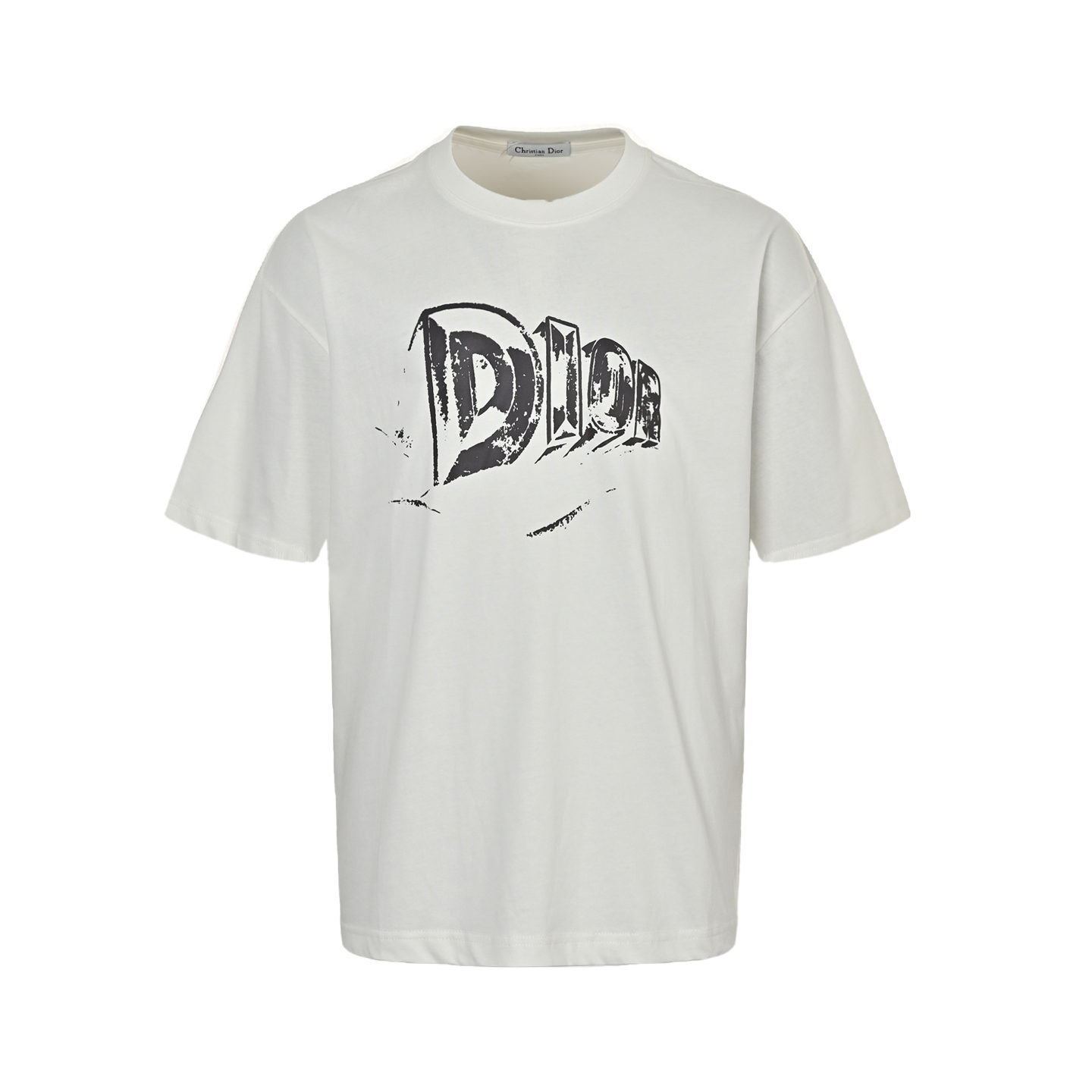 Dior 25ss hand-painted letter print short sleeve