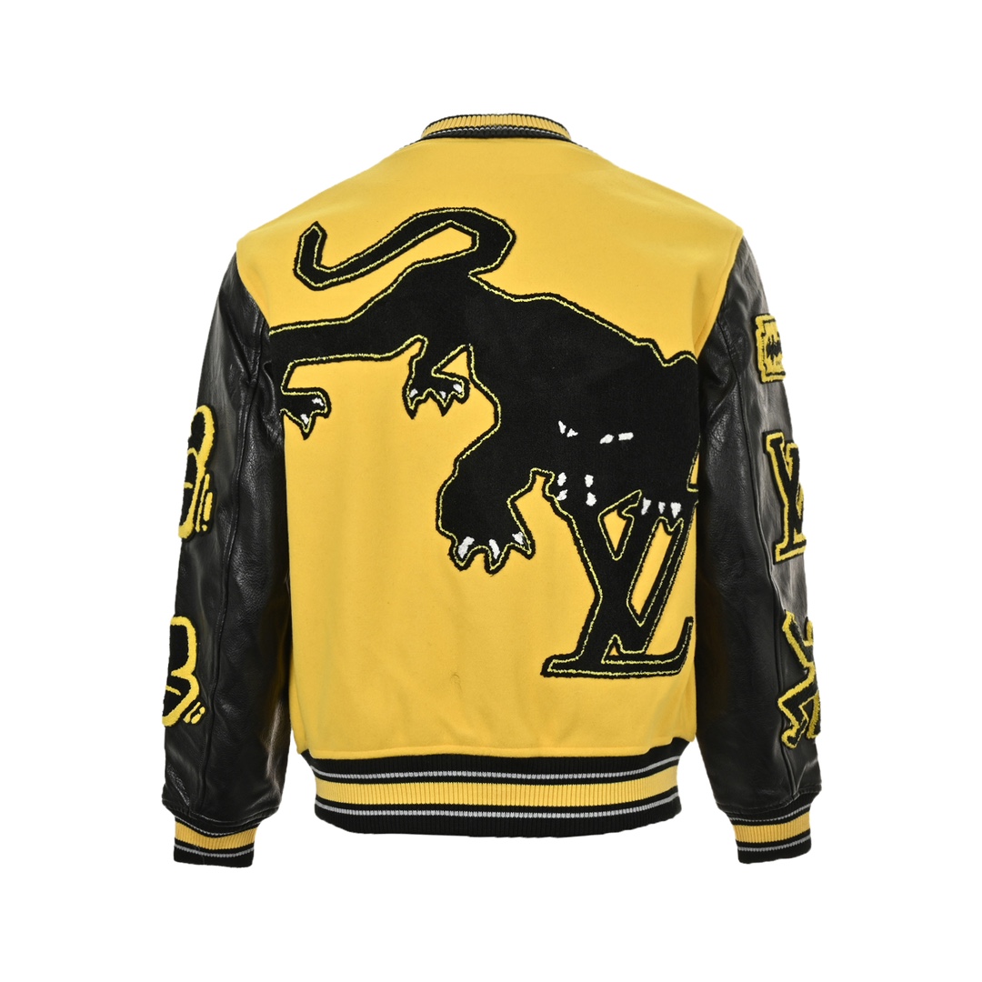 Louis Vuitton 24Fw logo patchwork baseball jacket