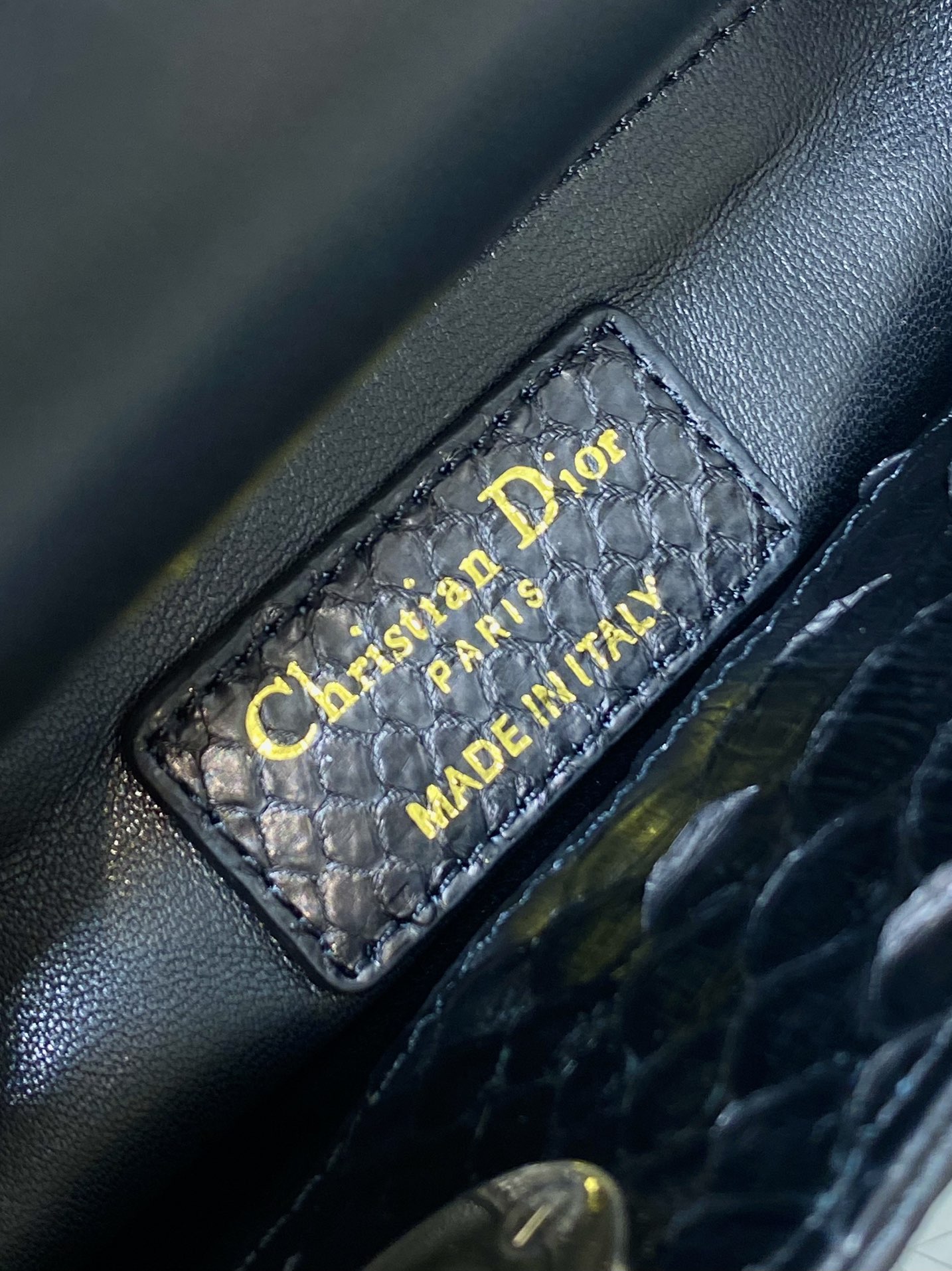 Dior Lady three-grid rare snakeskin Princess Diana bag