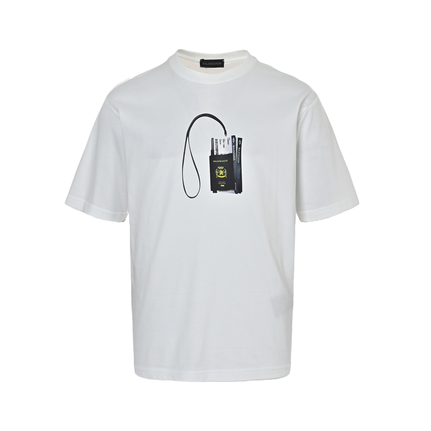 Balenciaga Airline Ticket Passport Printed Short Sleeve