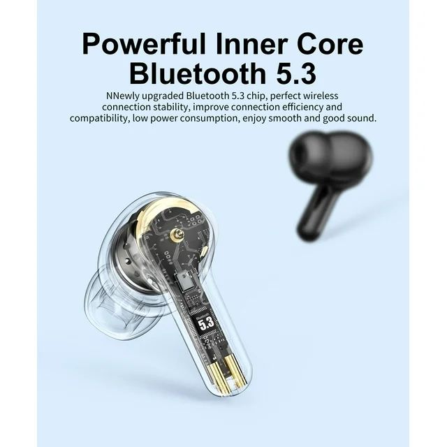 Wireless Earbuds, Bluetooth 5.3 Headphones HiFi Stereo, 40H Playtime in-Ear Earbud, Bluetooth Earbuds with LED Power Display, IP7 Waterproof Wireless Earphones Sport Headset for Android iOS