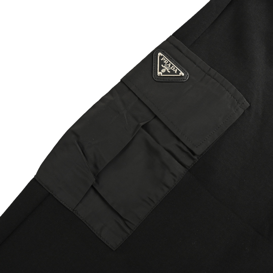 Prada Pocket triangle logo cotton cargo trousers