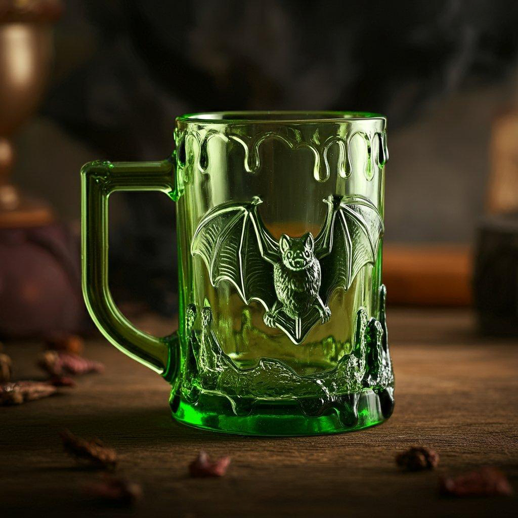Transparent Bat Glass Mug | Dark Gothic Glamour