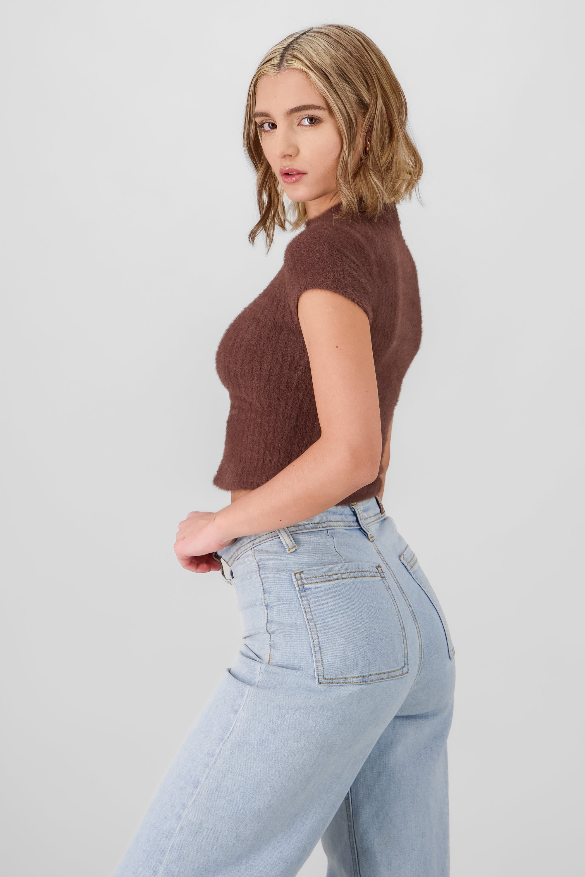Knitted Short Sleeve Top